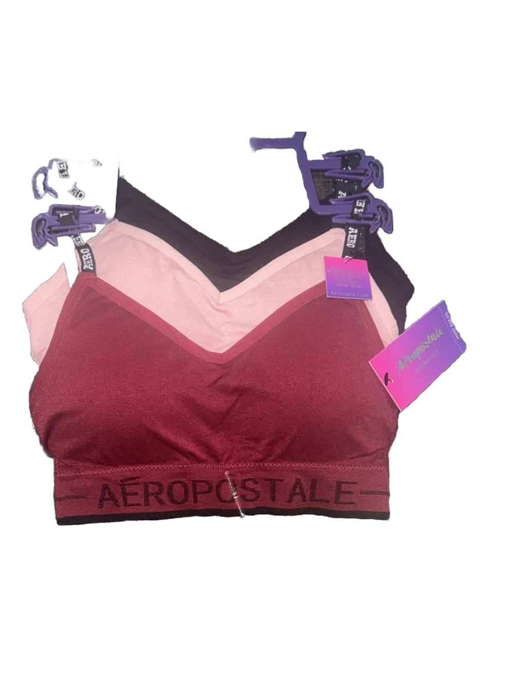 Aeropostale Intimates Bralette 3 Pcs 3 Colors Size Medium